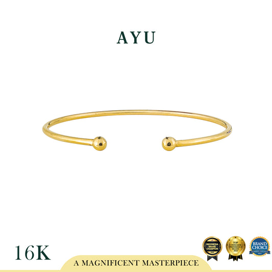 AYU Gelang Emas - Gold Boba Open Wire Bangle 16k Yellow Gold