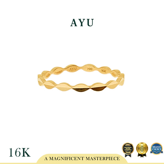 AYU Cincin Emas-Gold Marquise Cut Bling Stack 16k Yellow Gold