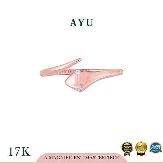 AYU Cincin Emas - Gold Sleek Serpent Ring 17k Rose Gold