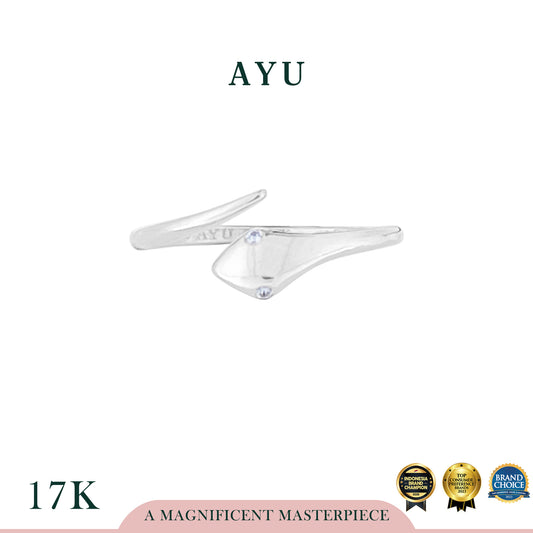 AYU Cincin Emas - Gold Sleek Serpent Ring 17k White Gold