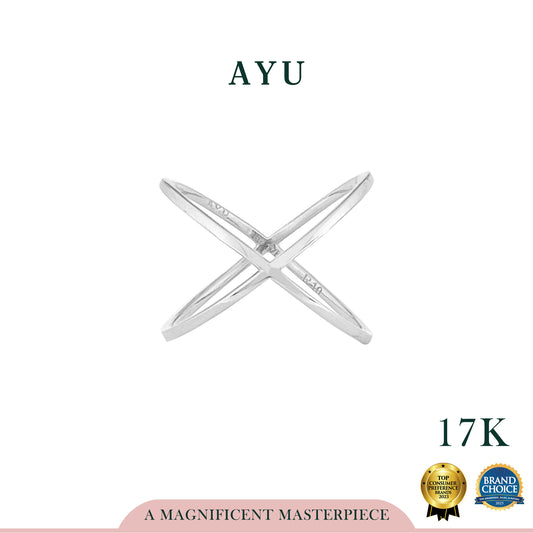 AYU Cincin Emas - Gold X Ring 17k White Gold