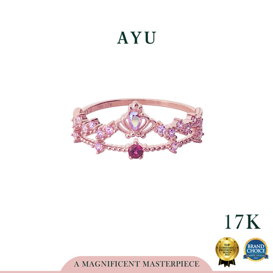 AYU Cincin Emas - Magical Enchanted Crown Ring 17k Rose Gold