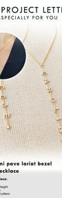 Custom Order PL AYU Mini Pave Lariat Bezel Chain Necklace ( AYU ) 17k Rose Gold 40cm