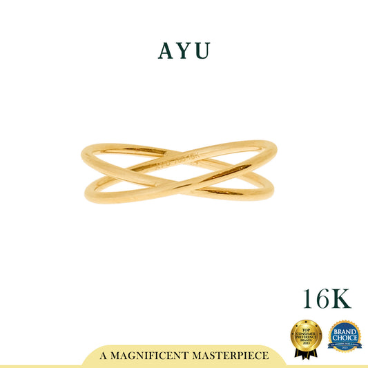 AYU Cincin Emas - X Thin Ring 16k Yellow Gold