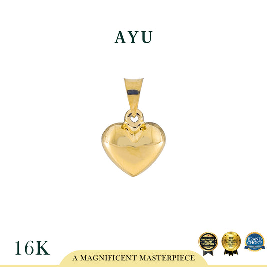 AYU Liontin Emas - Chubby Heart Pendant 16k Yellow Gold