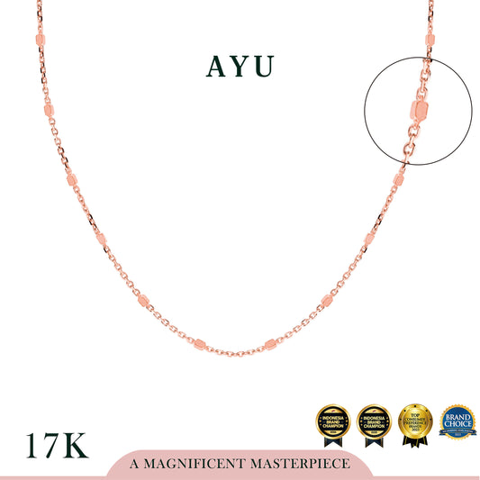 AYU Kalung Emas - Bling Beads Chain Necklace 17K Rose Gold