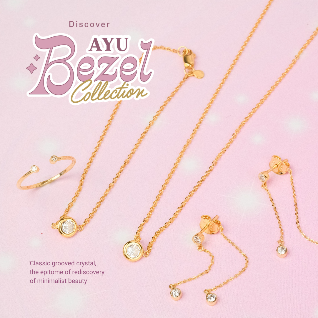 AYU Kalung Emas - Bezel Chain Necklace 16K Yellow Gold