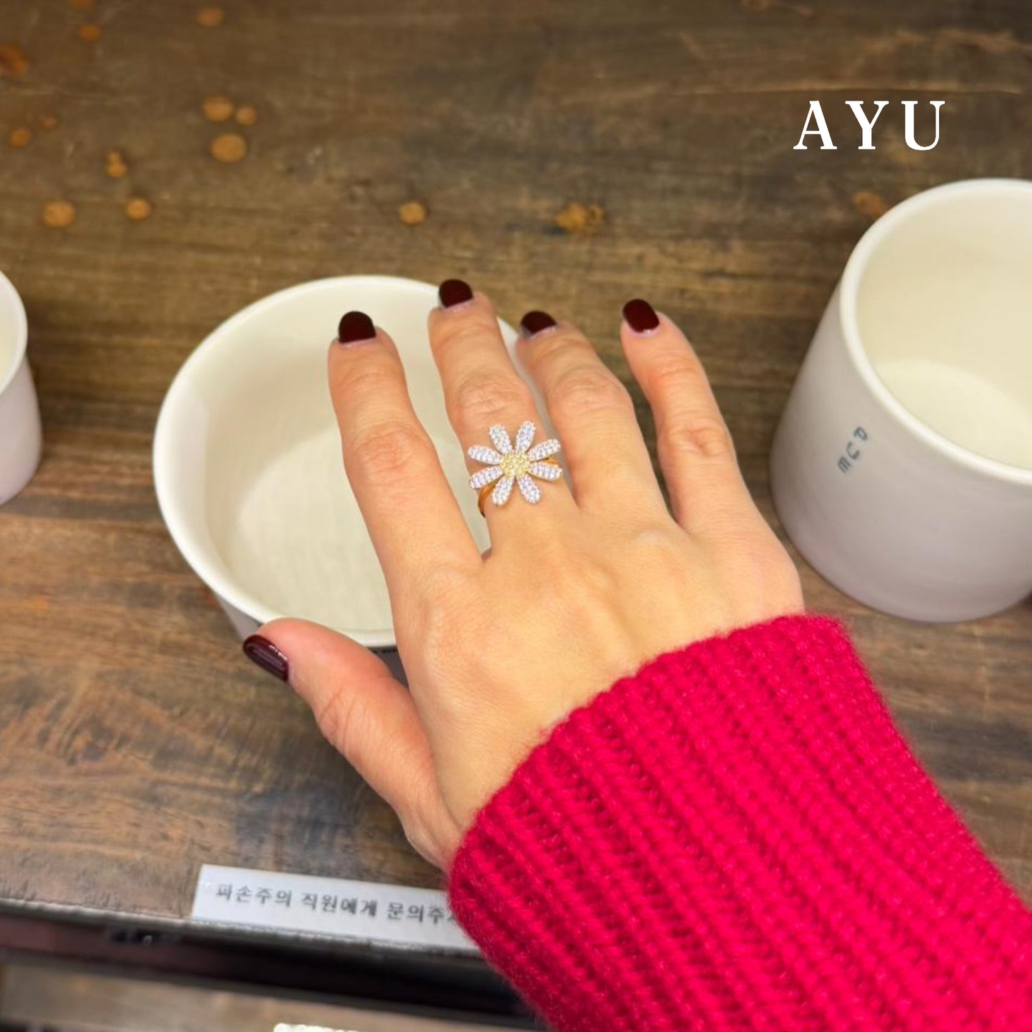 AYU Cincin Emas - Blooming G Daisy Ring 17k Rose Gold
