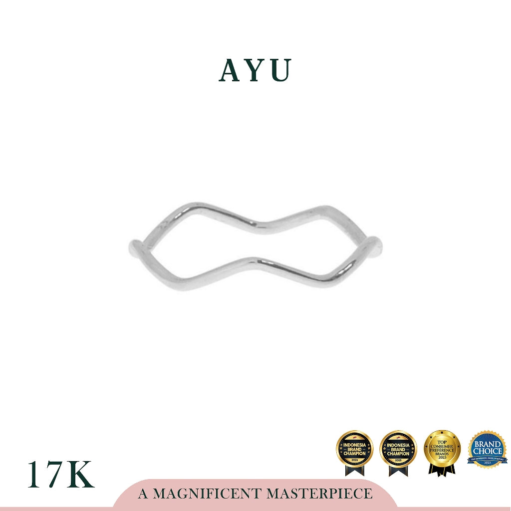 AYU Cincin Emas - Slow Wave Stack 17K White Gold