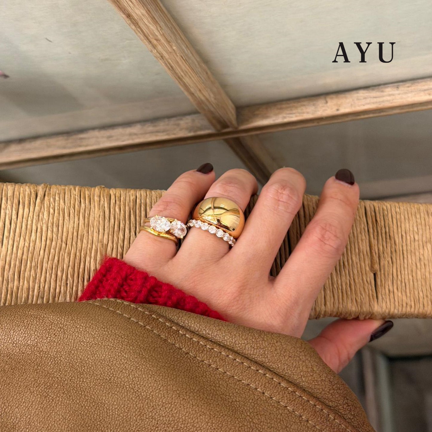 AYU Cincin Emas - Medium Golden Globe 16k Yellow Gold