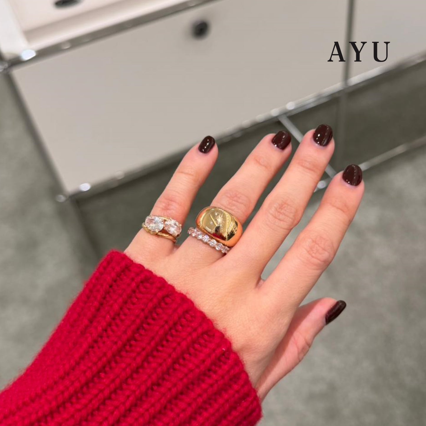 AYU Cincin Emas - Medium Golden Globe 16k Yellow Gold