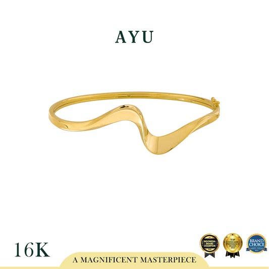 AYU Gelang Emas - Swaying Slow Wave Bangle 16k Yellow Gold