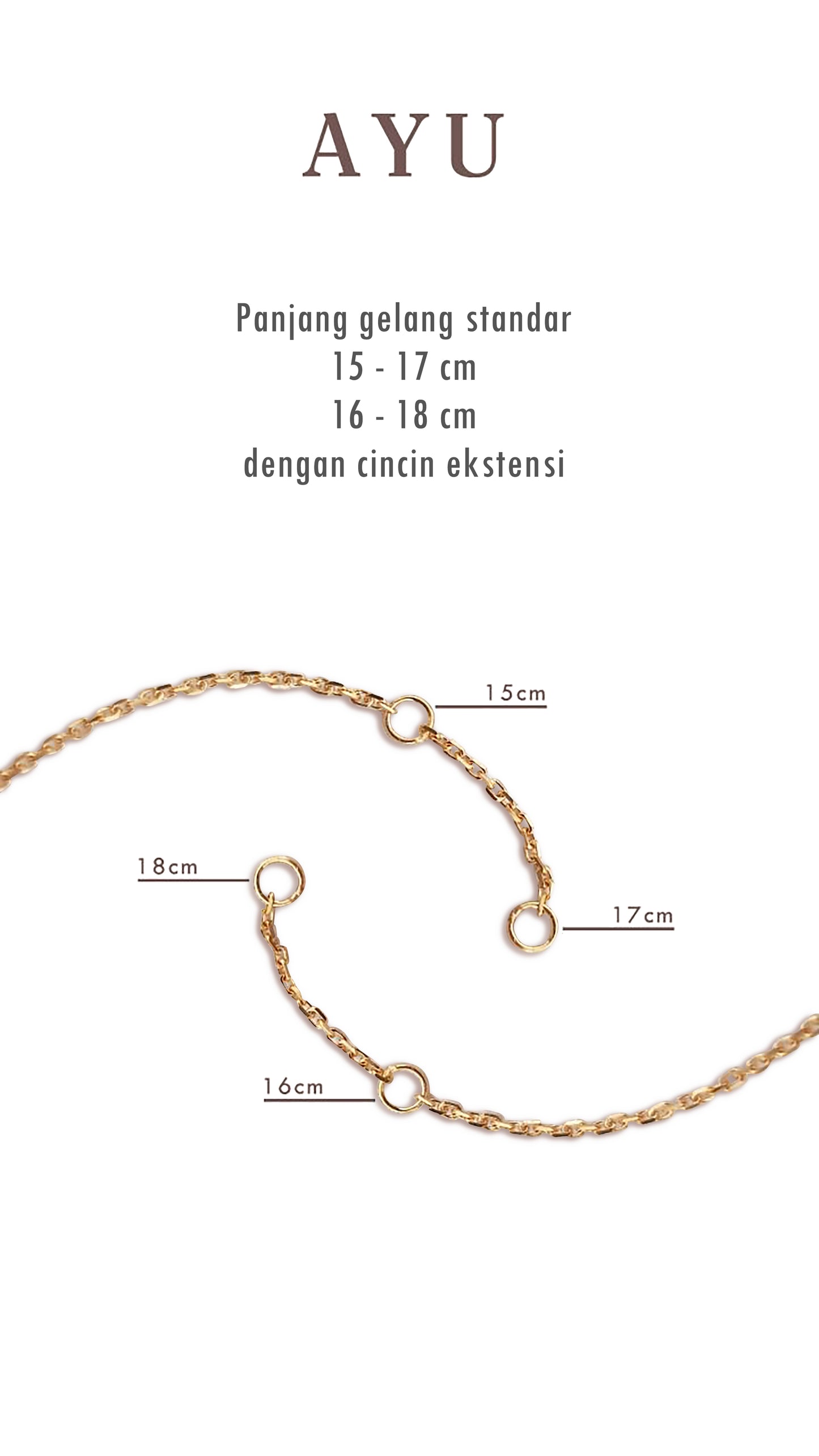 AYU Gelang Emas - Oval Link Bracelet 16k Yellow Gold