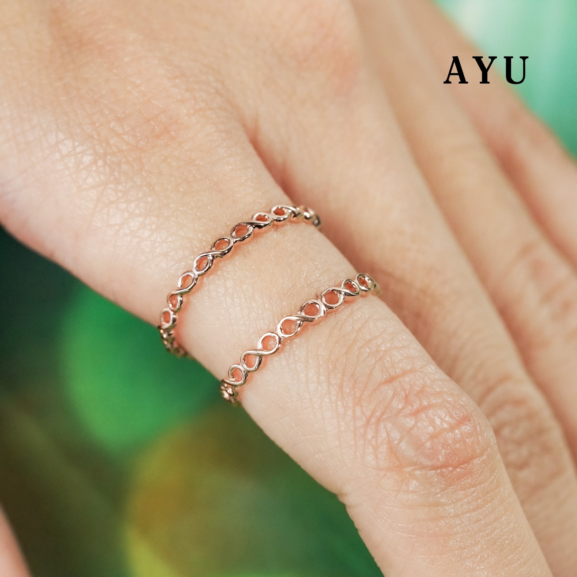 AYU Cincin Emas - Gold Infinity Stack 17k Rose Gold