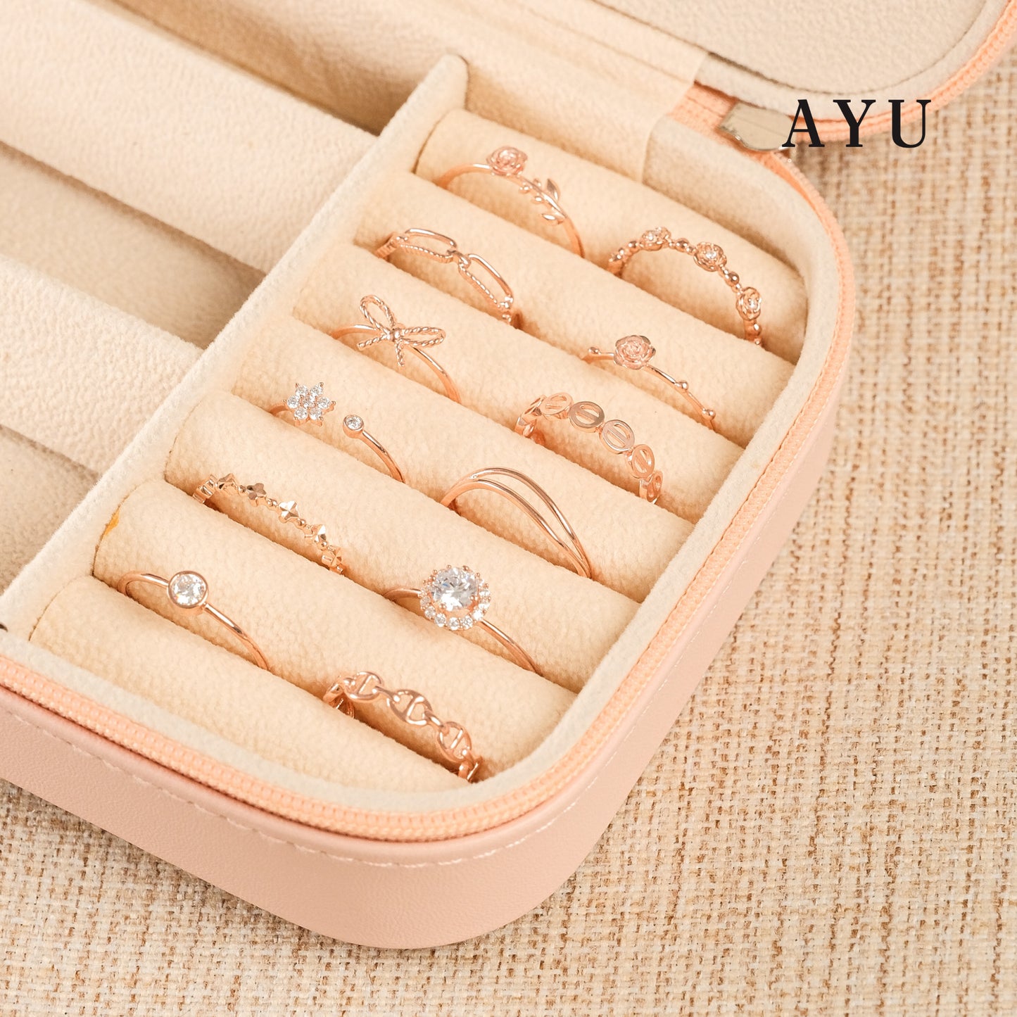 AYU Cincin Emas - Oval Link Stack 16k Yellow Gold
