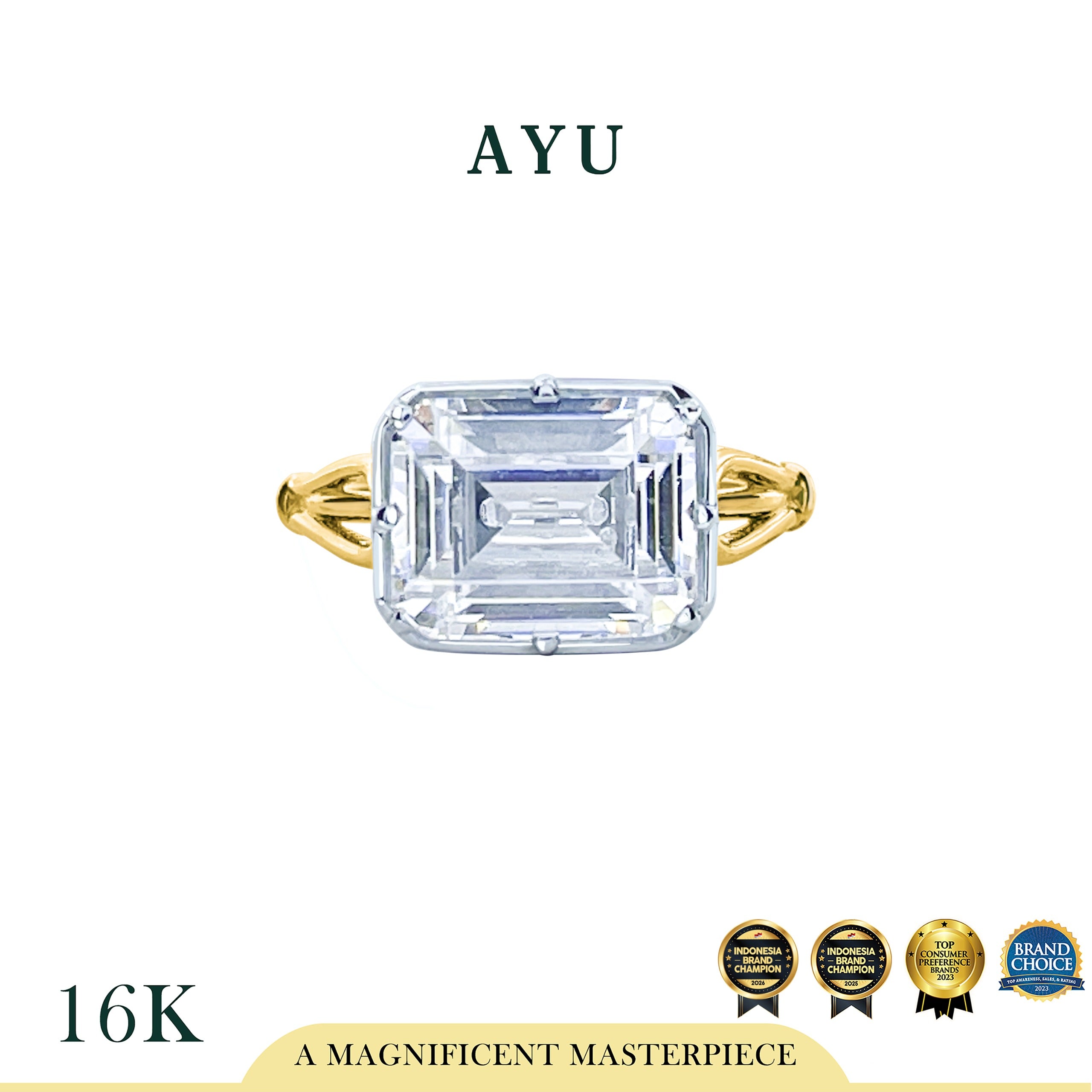 The AYU Georgian Setting In Emerald Solitaire 16k Yellow Gold