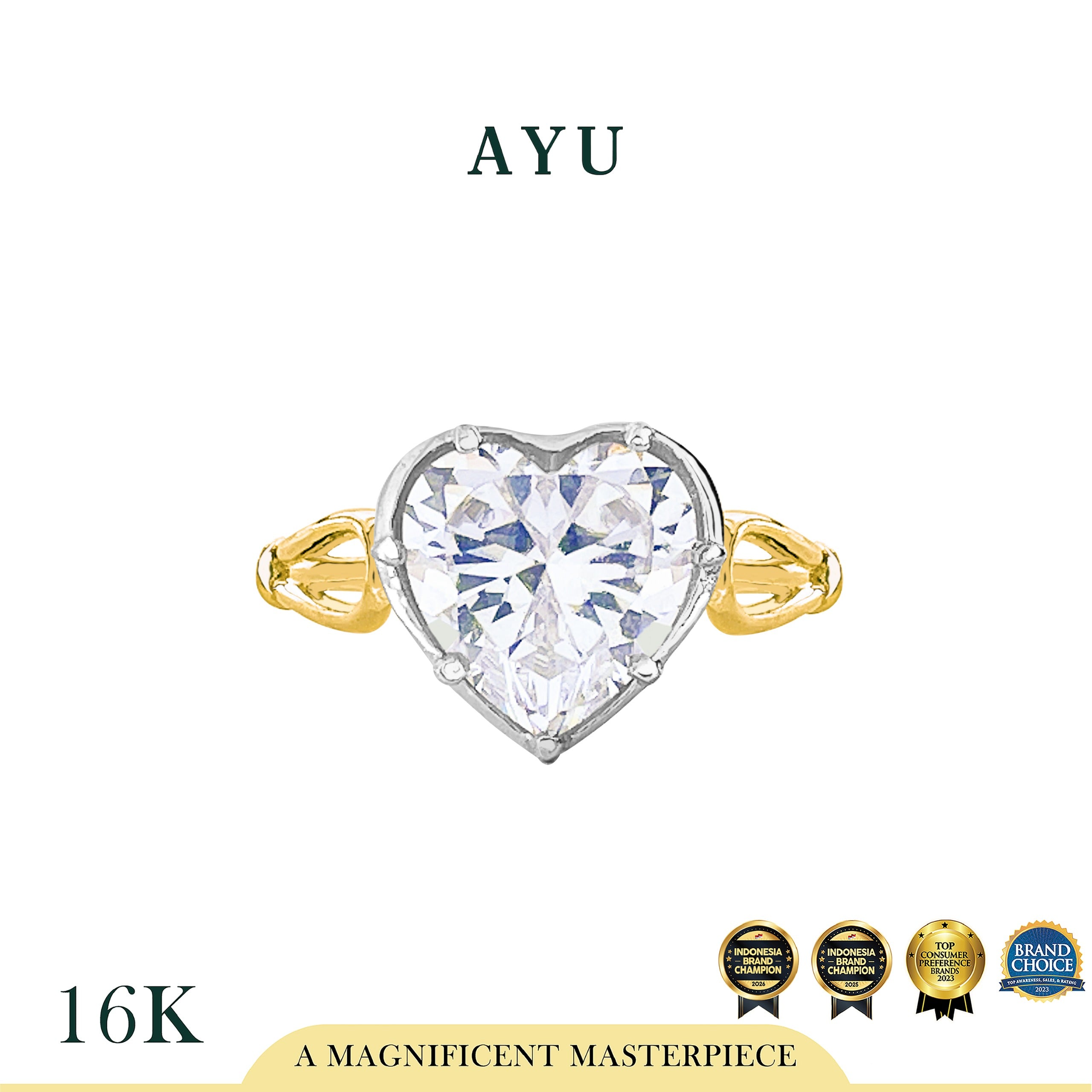 The AYU Georgian Setting In Heart Solitaire 16k Yellow Gold