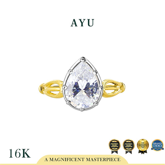 The AYU Georgian Setting In Teardrop Solitaire 16k Yellow Gold
