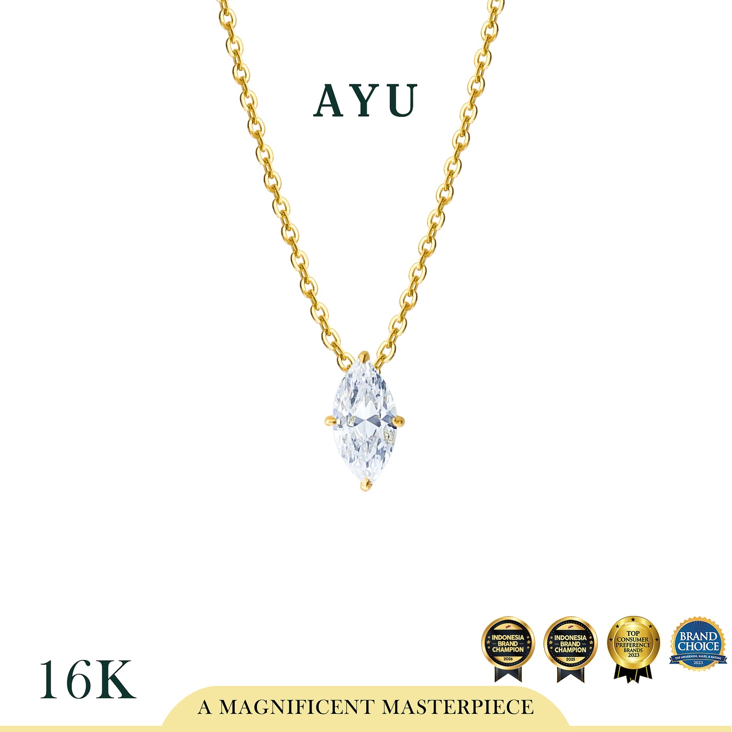 The AYU Mini Selly Adjustable Necklace 16k Yellow Gold