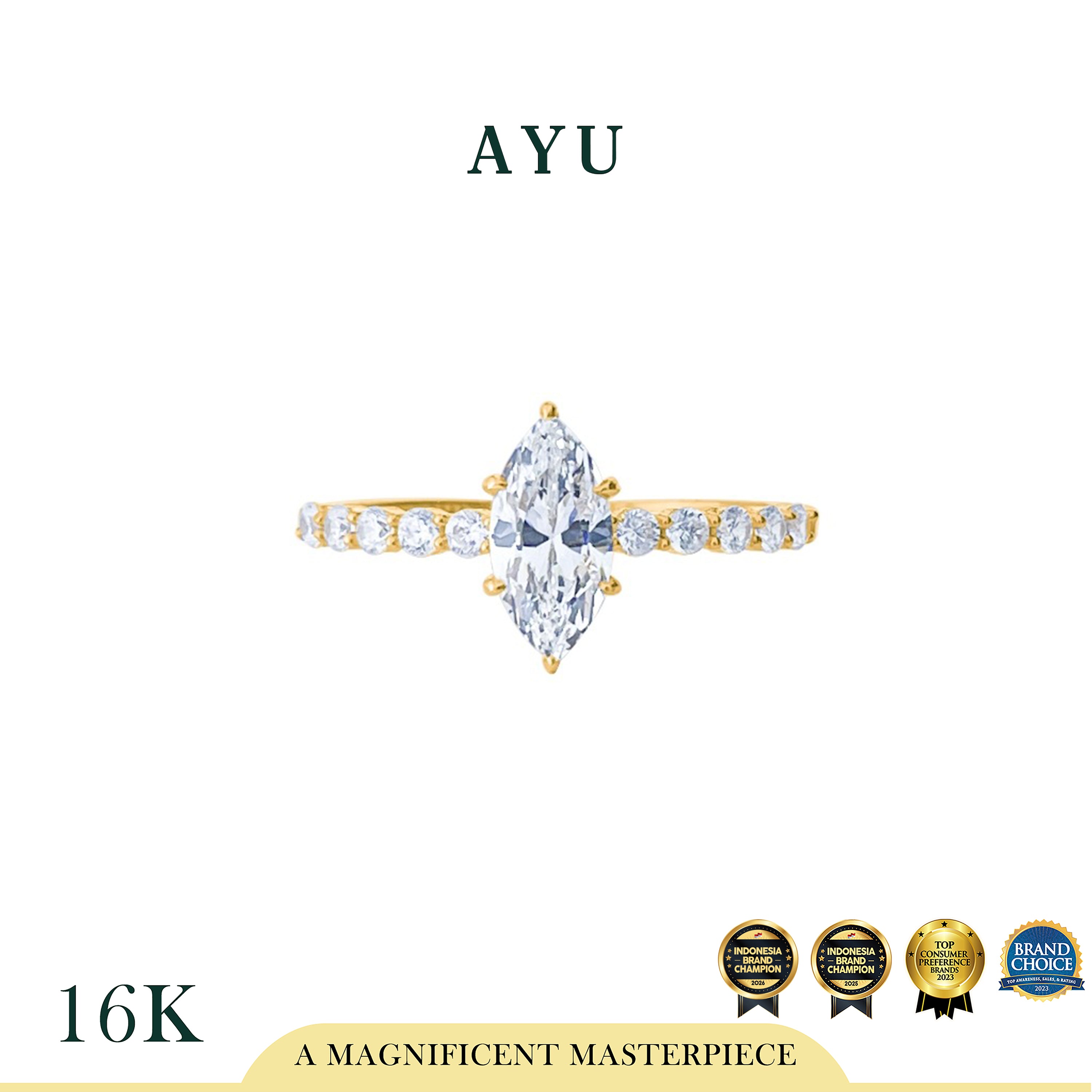 AYU Cincin Emas - The Ayu Mini Selly Ring 16k Yellow Gold