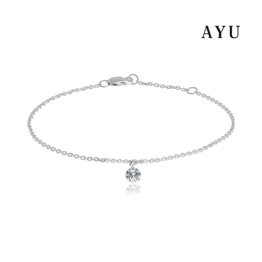 AYU Gelang Kaki Emas - Candy Pop Chain Anklet 17k White Gold