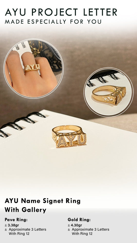 Custom Order PL Cincin Pave Signet With Gallery (IRA) 17K Rose Gold, R.14