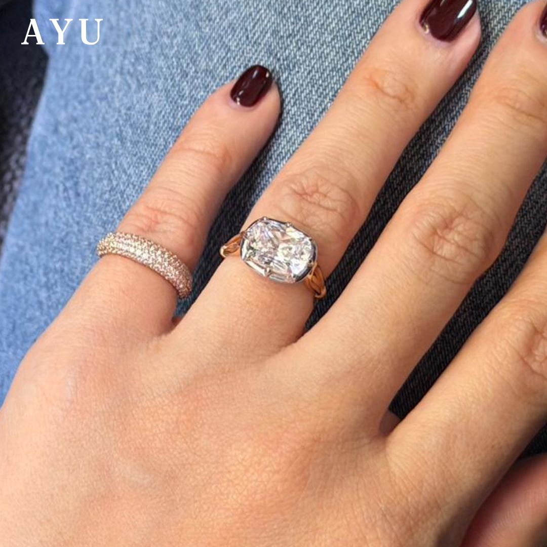 The AYU Georgian Setting In Cushion Solitaire 17k Rose Gold