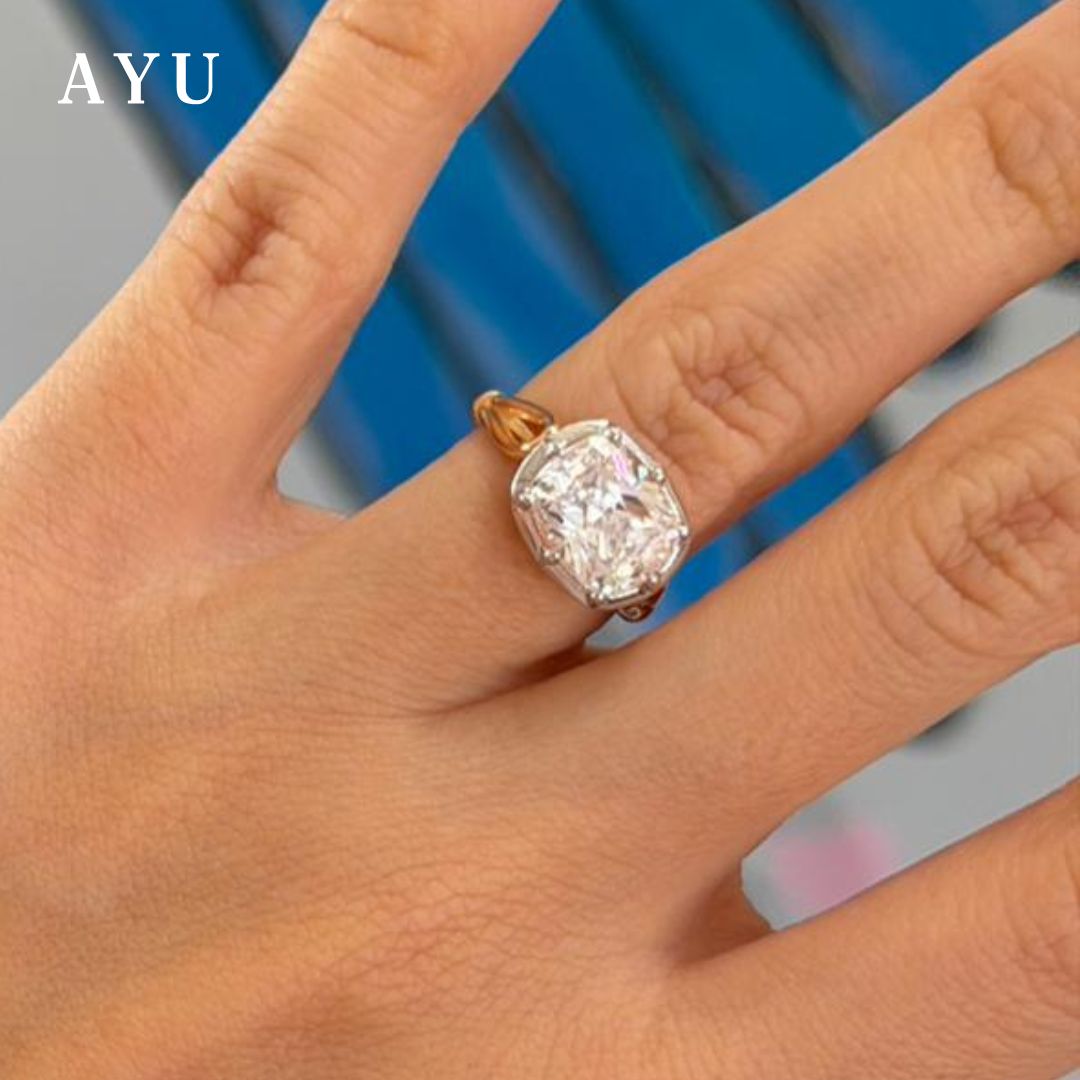 The AYU Georgian Setting In Cushion Solitaire 17k Rose Gold