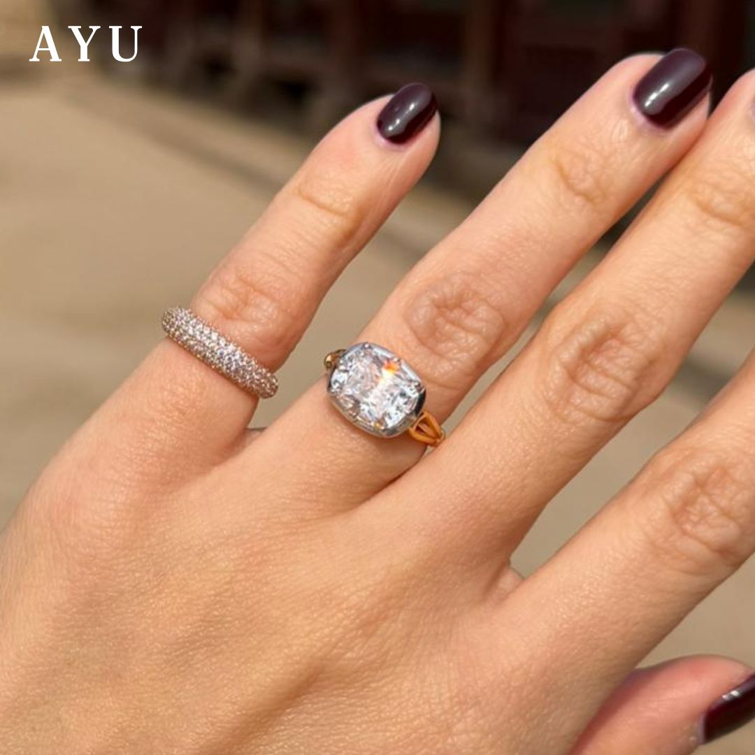 The AYU Georgian Setting In Cushion Solitaire 17k Rose Gold