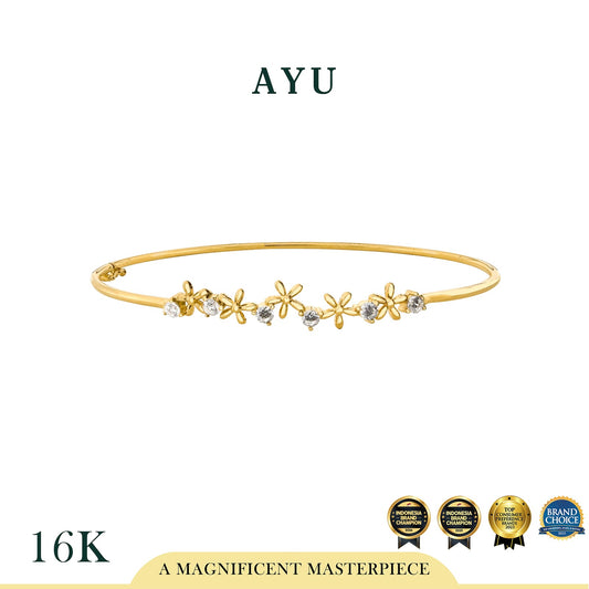 AYU Gelang Emas - Twinkle Starflower Wire Bangle 16k Yellow Gold