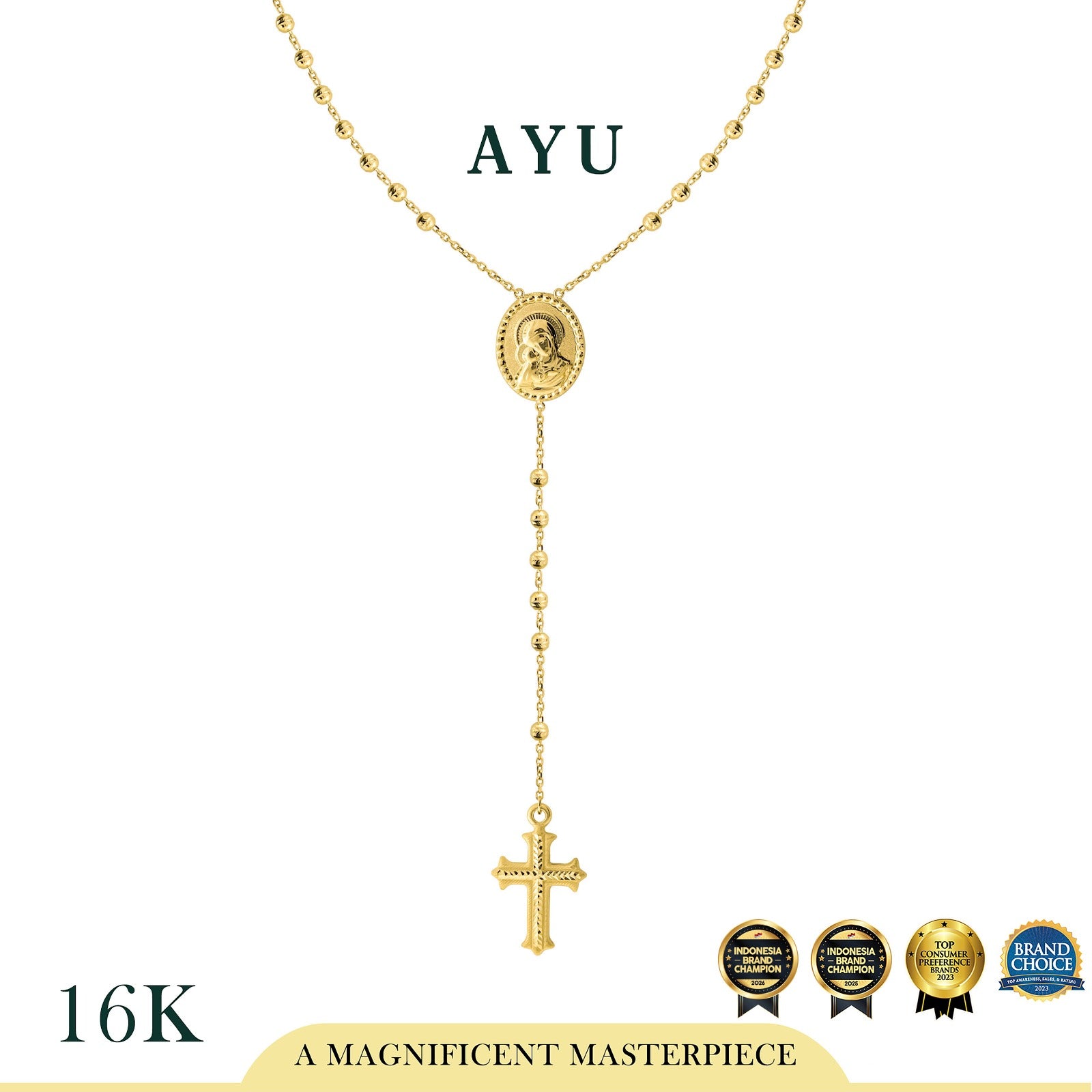 AYU Kalung Emas - Rosario Necklace #2 16k Yellow Gold