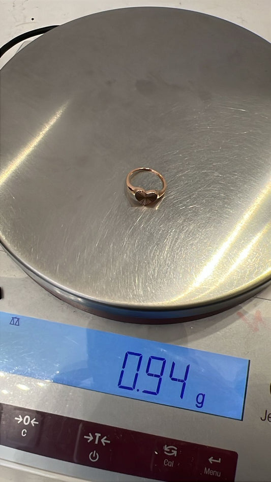 Ayu Heart Bling Signet Ring 17K Rose Gold, R.5