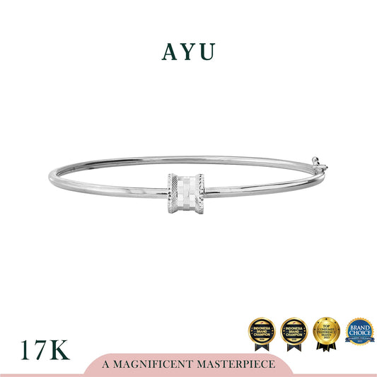 AYU Gelang Emas - Gold Bling Wheel Wire Bangle #1 17k White Gold