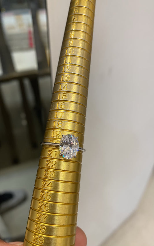 The AYU Djudju Solitaire Ring 8k White Gold, R.20