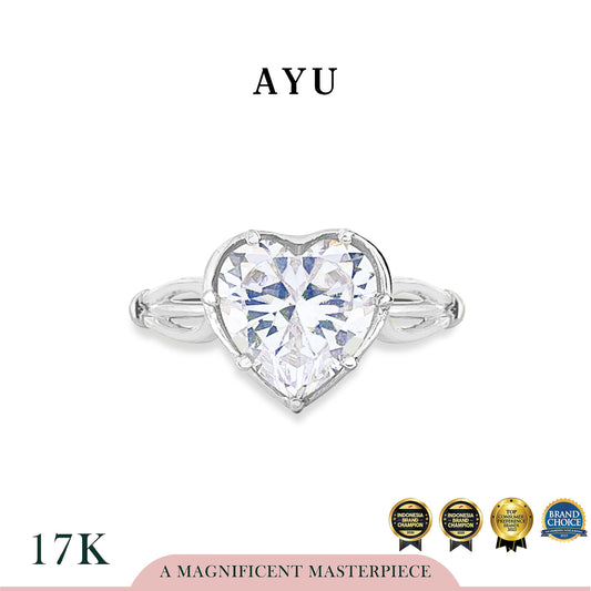 The AYU Georgian Setting In Heart Solitaire 17k White Gold