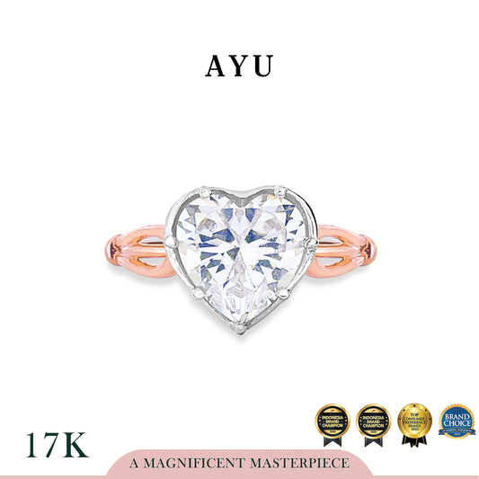 The AYU Georgian Setting In Heart Solitaire 17k Rose Gold