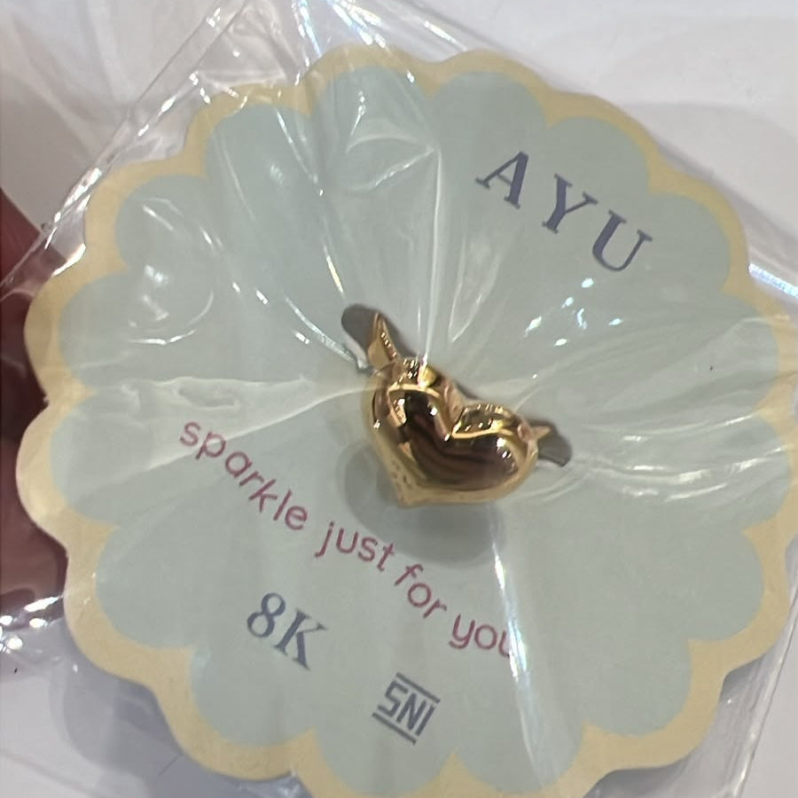 AYU Bonbon Heart Ring 8k Yellow Gold R.8