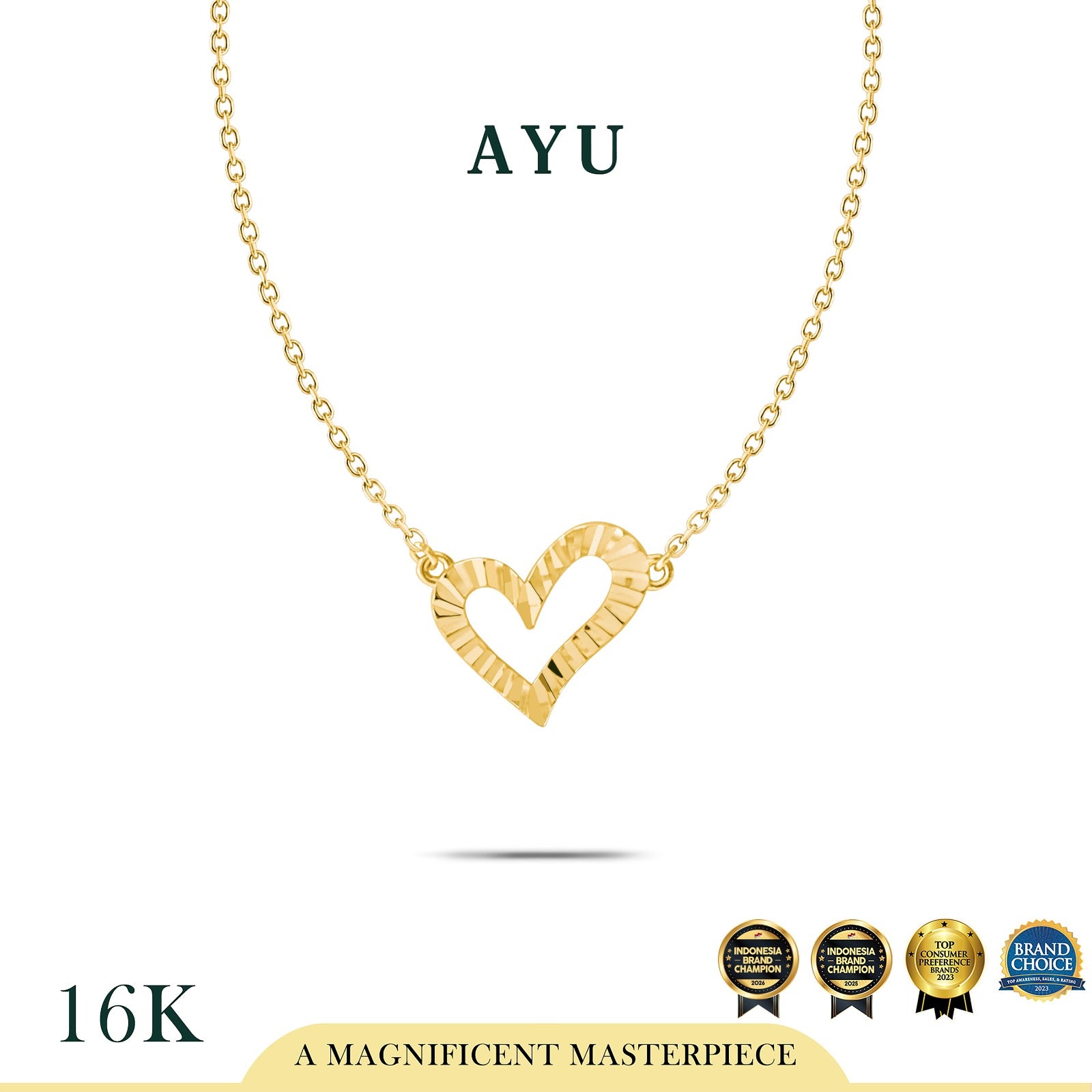 AYU Kalung Emas - Love Spark Necklace 16k Yellow Gold