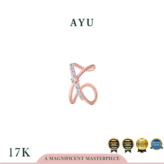 AYU Anting Emas - X Twist Earcuff 17k Rose Gold