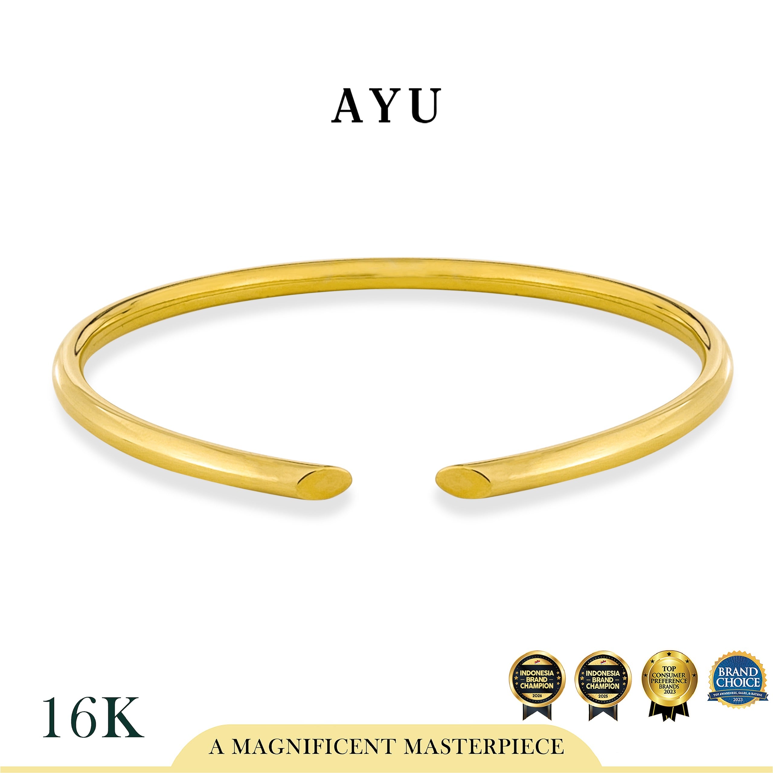 AYU Gelang Emas - Gold Edge Wire Bangle 16k Yellow Gold