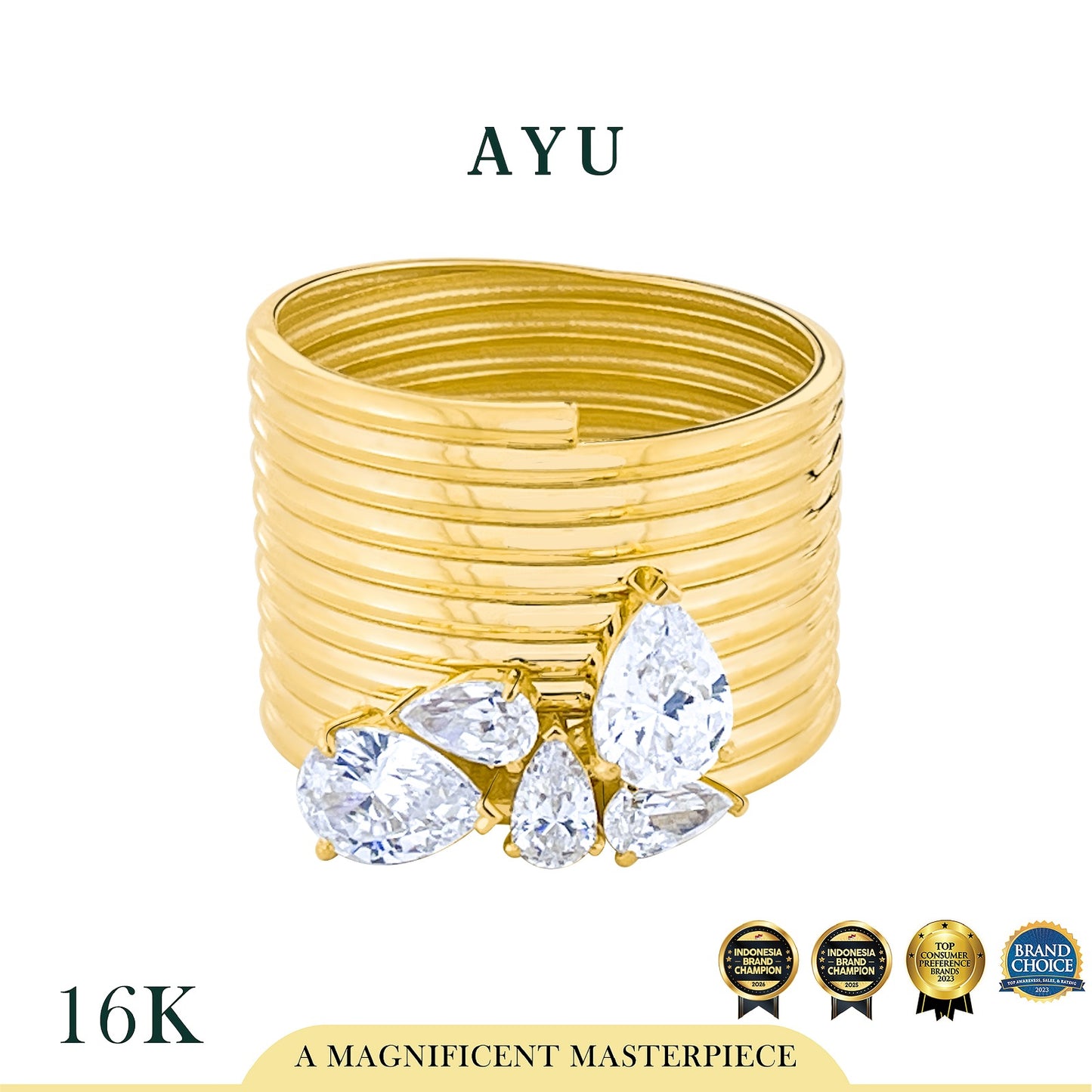 AYU Cincin Emas - Cleopatra Ring 16k Yellow Gold
