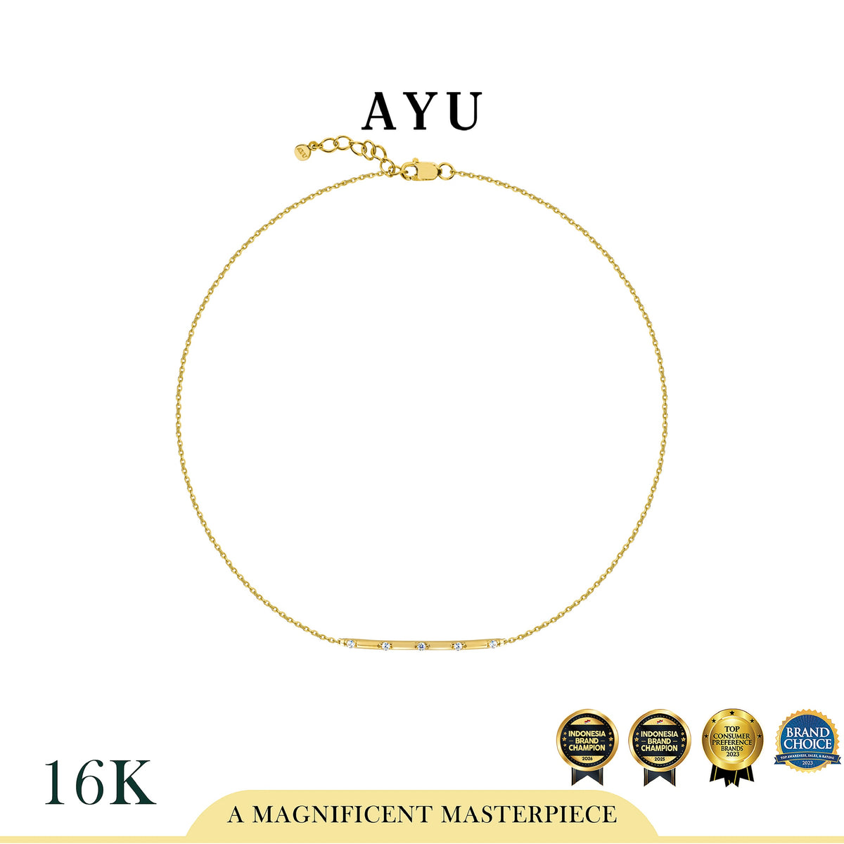 AYU Gelang Emas - Dots Bar Bracelet 16k Yellow Gold