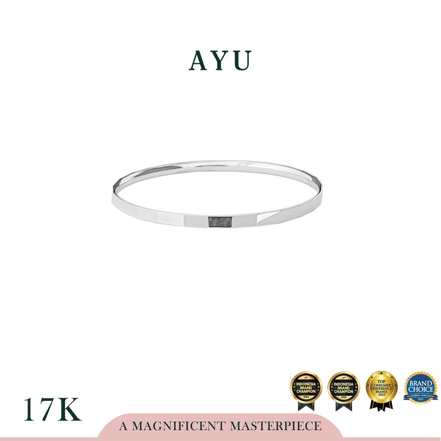 AYU Cincin Emas - Gold Paper Ring 17k White Gold