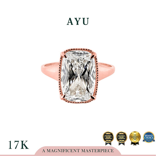 AYU Cincin Emas - The Ophelia Solitaire 17K Rose Gold