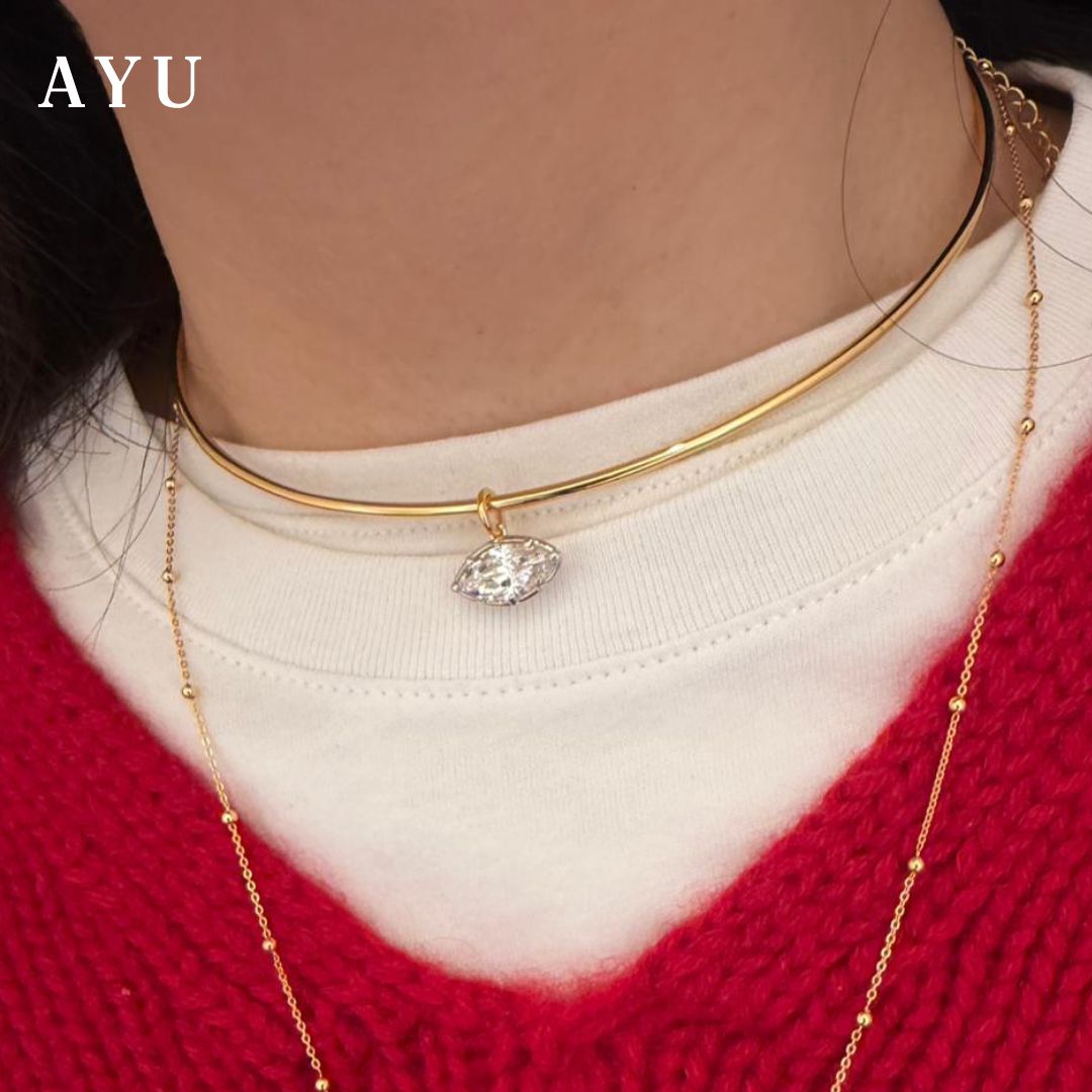 AYU Kalung Emas - Choker With Georgian Selly 16k Yellow Gold