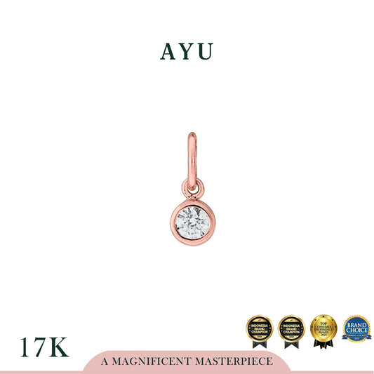 AYU Liontin Emas - Bezel Pendant 17K Rose Gold