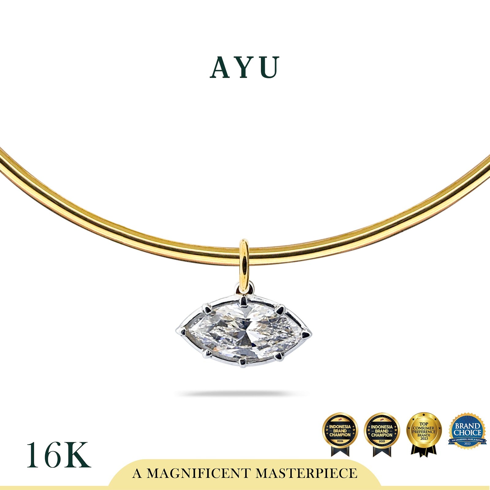 AYU Kalung Emas - Choker With Georgian Selly 16k Yellow Gold