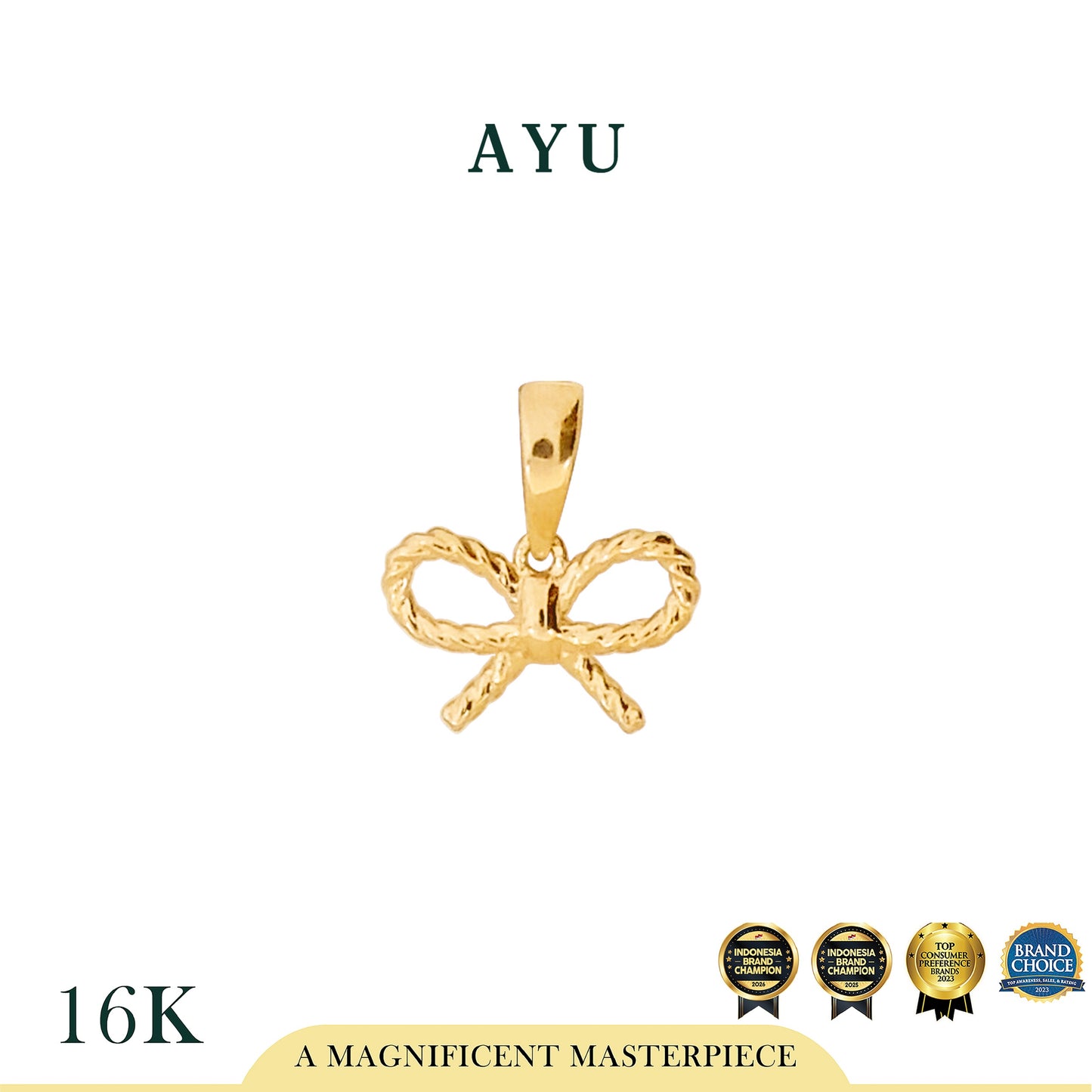 AYU Liontin Emas - Twist Ribbon Pendant 16k Yellow Gold