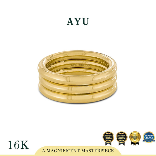 AYU Cincin Emas - Golden Lapis Ring 16k Yellow Gold