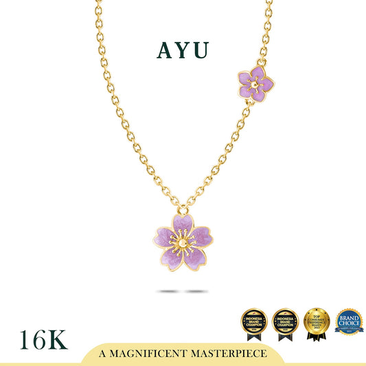 AYU Kalung Emas - Spring Sakura Chain Necklace 16k Yellow Gold